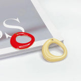 Enamel Round Circle Eardrop Pendant Charms Necklace Accessories