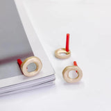Aurous Plated Circle Stud Earring DIY Necklace Charms 8pcs