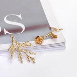Plated Rose Tree Branch Eardrop Charms for Jewelry Making