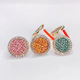 KC Plated Cotton Round Stud Earrings 4pcs