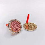 KC Plated Cotton Round Stud Earrings 4pcs