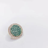 KC Plated Cotton Round Stud Earrings 4pcs