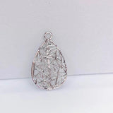 Silver Plated Hollow Metal Eardrop Pendant Charms Diy Material 6pcs
