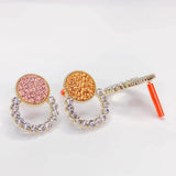 KC Plated Cotton Round Loop Earrings Material Supplies for Jewelry 4pcs