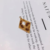 Alloy Rhombus Pendant Necklace DIY Earring Charms