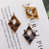Alloy Rhombus Pendant Necklace DIY Earring Charms