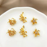 18K 3D Flower Pendant DIY Earrings Hairpin Necklace Material Brooch Accessory