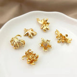 18K 3D Flower Pendant DIY Earrings Hairpin Necklace Material Brooch Accessory