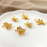 18K 3D Flower Pendant DIY Earrings Hairpin Necklace Material Brooch Accessory