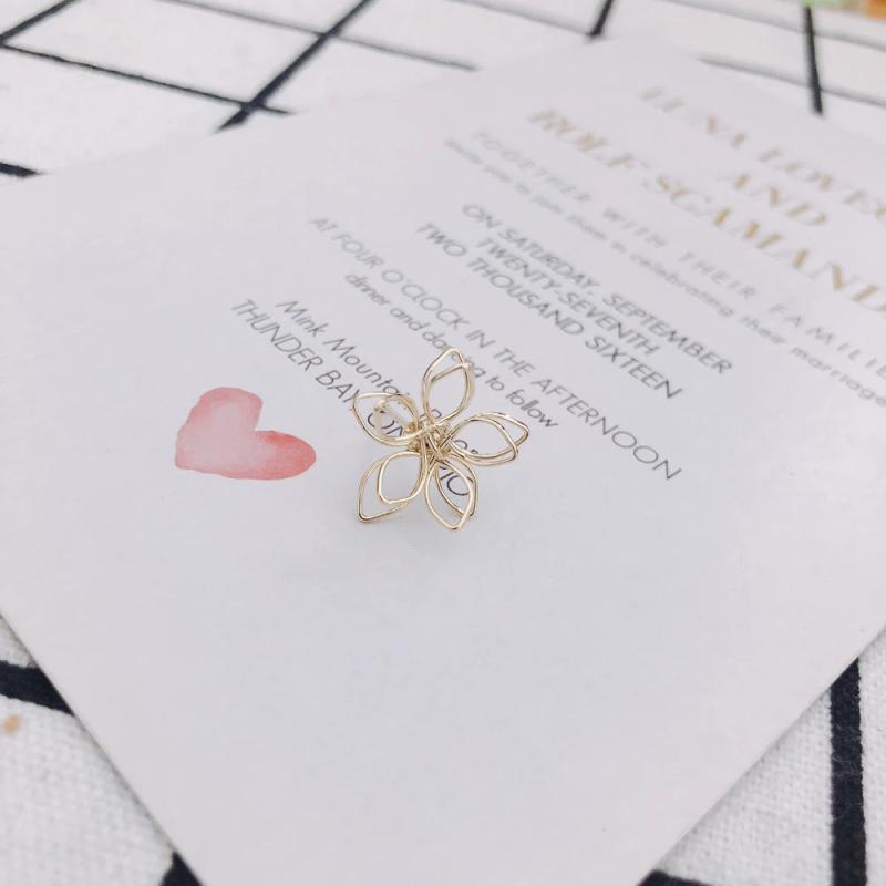 DIY 18k Retention Hollow Flower Earrings Accessories - 10pcs