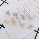 DIY 18k Retention Hollow Flower Earrings Accessories - 10pcs