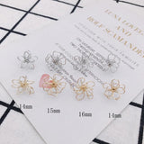 DIY 18k Retention Hollow Flower Earrings Accessories - 10pcs