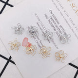 DIY 18k Retention Hollow Flower Earrings Accessories - 10pcs