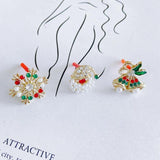 Christmas Earrings Pearl Zircon Bell Snowflake Snail DIY Stud Earring