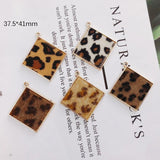 Alloy Square Pendant Necklace Charms DIY Material
