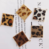 Alloy Square Pendant Necklace Charms DIY Material