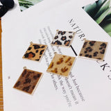 Alloy Square Pendant Necklace Charms DIY Material