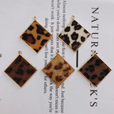 Alloy Square Pendant Necklace Charms DIY Material