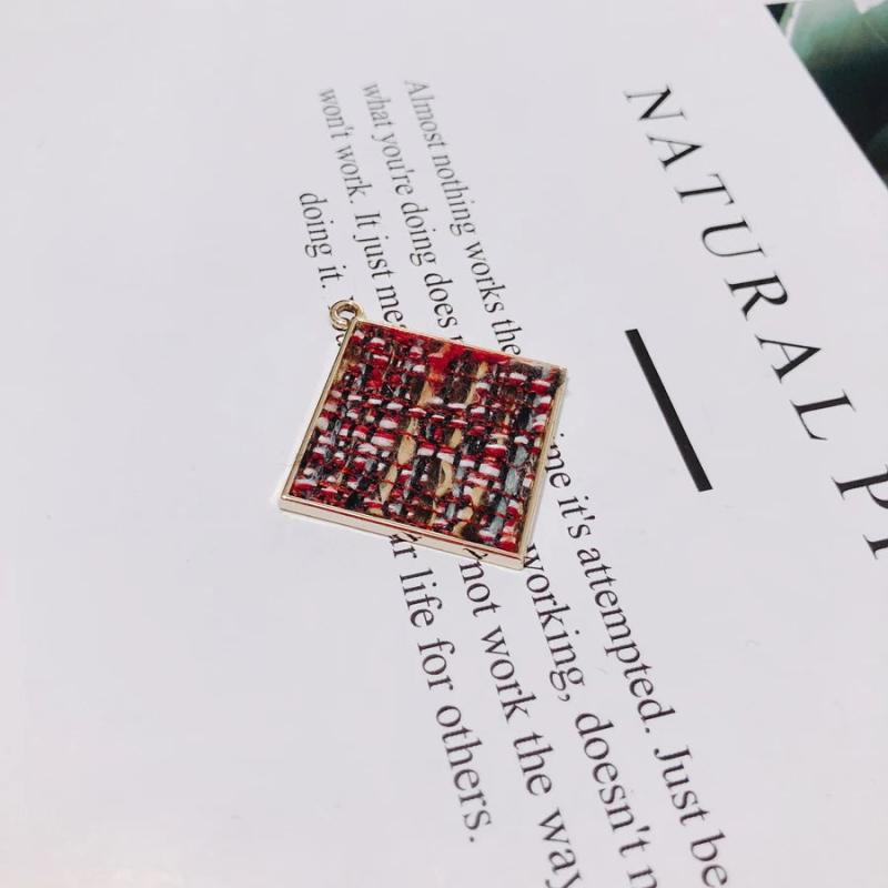 Alloy Square Pendant Necklace Charms DIY Material Jewelry