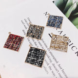 Alloy Square Pendant Necklace Charms DIY Material Jewelry