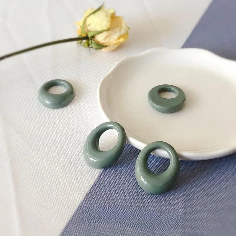Retro Morandi Resin Earring DIY Accessories