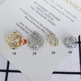 18K Copper Plated Hollow Flower Zircon Pendant Earrings Material