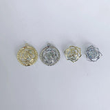 18K Copper Plated Hollow Flower Zircon Pendant Earrings Material