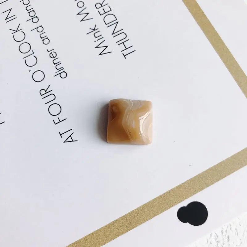 Square Smudge Ink Resin Patch Earrings Necklace Material