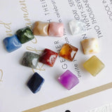 Square Smudge Ink Resin Patch Earrings Necklace Material