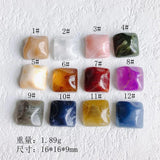Square Smudge Ink Resin Patch Earrings Necklace Material