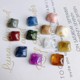 Square Smudge Ink Resin Patch Earrings Necklace Material