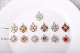 Alloy Protein Pearl Clover Flower Earrings Pendant