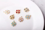 Alloy Protein Pearl Clover Flower Earrings Pendant