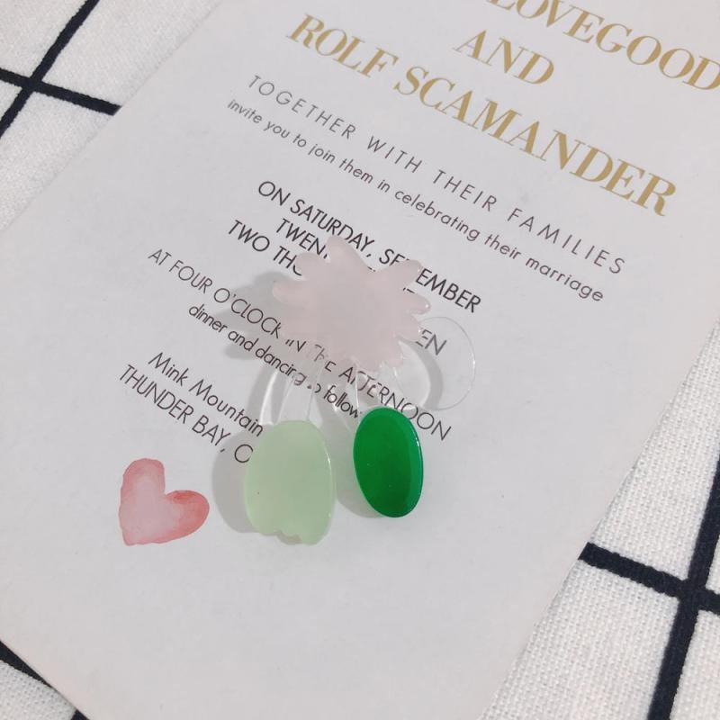 DIY Small Fresh Acrylic Stitching Flower Earrings 2pcs