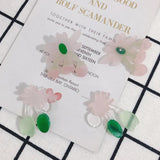 DIY Small Fresh Acrylic Stitching Flower Earrings 2pcs