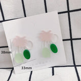 DIY Small Fresh Acrylic Stitching Flower Earrings 2pcs