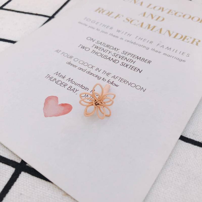 DIY Alloy Paint Hollow Double-Layer Flower Earrings Accessories
