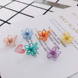 DIY Alloy Paint Hollow Double-Layer Flower Earrings Accessories