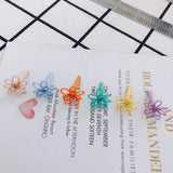DIY Alloy Paint Hollow Double-Layer Flower Earrings Accessories
