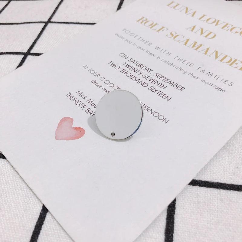 Alloy Color-Preserving Flat Round Earrings Accessories