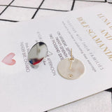 Alloy Color-Preserving Flat Round Earrings Accessories