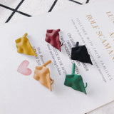 8-Piece Silver Needle Alloy Spray Painted Stud Earrings
