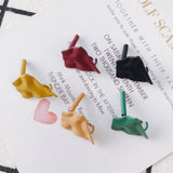 8-Piece Silver Needle Alloy Spray Painted Stud Earrings