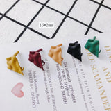 8-Piece Silver Needle Alloy Spray Painted Stud Earrings