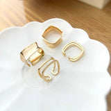 18K Gold-Covered Square Zircon Ring for Girls
