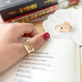 18K Gold-Covered Square Zircon Ring for Girls