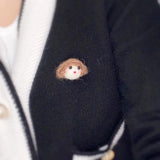 Japanese Wool Felt Doll Jewelry Material Soft Girl Head Brooch Corsage Earrings