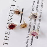 6Pcs Alloy Flower Gold Earrings Jewelry Supplies DIY Accessories