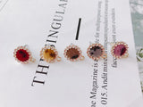 6Pcs Alloy Flower Gold Earrings Jewelry Supplies DIY Accessories