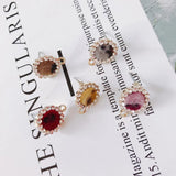 6Pcs Alloy Flower Gold Earrings Jewelry Supplies DIY Accessories